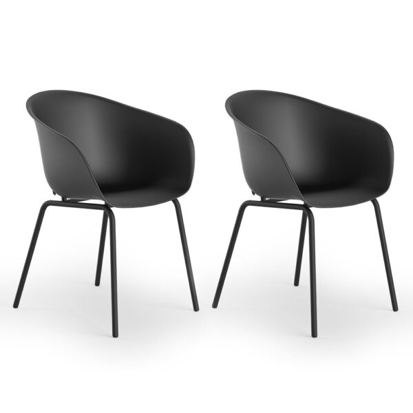 ScanMod Design 2er-Set Esszimmerstühle - Bis zu 120 kg - 79 x 58 x 53 cm - Schwarz Wohnen & Kochen