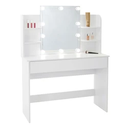 Schminktisch mit LED-Beleuchtung 108x40x140 cm Weiß 6360