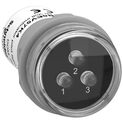 Schneider Electric Harmony XB5EV57K4 Signalleuchte - 3-farbige LED (rot/gelb/grün) - Ø31 mm - Chrom/Kunststoff - IP67 - AC Elektronik