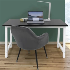 Schreibtisch 120x60x75 cm Schwarz/Weiß aus Holz mit Metallgestell ML-Design 4191