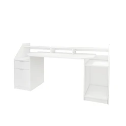 Schreibtisch mit Schublade 180x90 cm Weiß aus MDF ML-Design 4191
