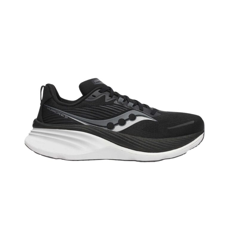 Schuhe Saucony Hurricane 24 Schwarz Weiß