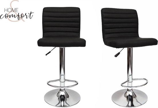 Set aus 2 Barhockern - schwarz - Barhocker - Barstuhl - Kunstleder Wohnen & Kochen