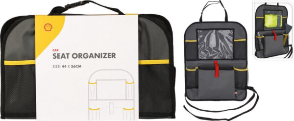 Shell Car Organiser mit Tablet-Halterung - Extra Stauraum - Schutz - Autositz-Organizer - Zubehör - Schwarz Auto & Fahrrad