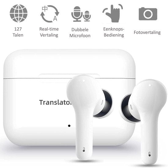 Shine Translation Computer - Sprachübersetzungsgerät - Wireless Earbuds White - EarPods mit Ãœbersetzungsfunktion - Bluetooth 5.0 - 127 Sprachen und 97% Genauigkeit - 24 Stunden Batterie Elektronik