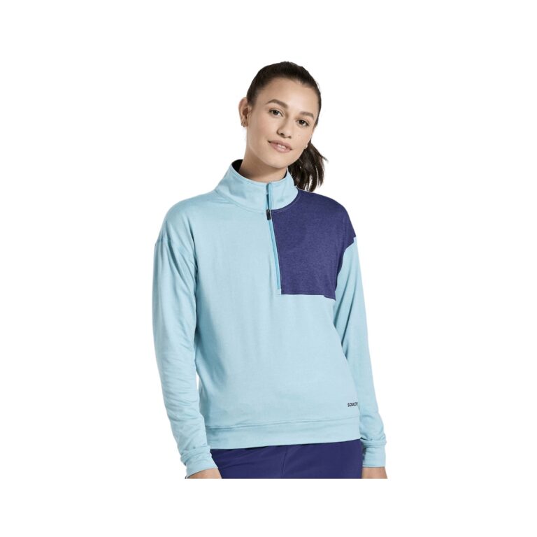 Shirt Saucony Sunday 1/4 Zip Blau Frau