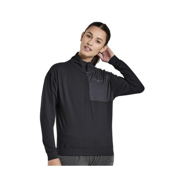 Shirt Saucony Sunday 1/4 Zip Schwarz Frau