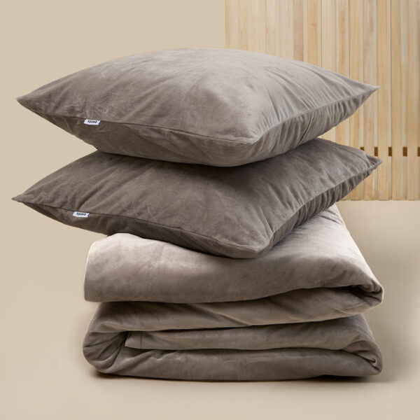 SJUMO Silky Smooth - Warm Grey - Bettbezugsset - 220 x 200cm Wohnen & Kochen