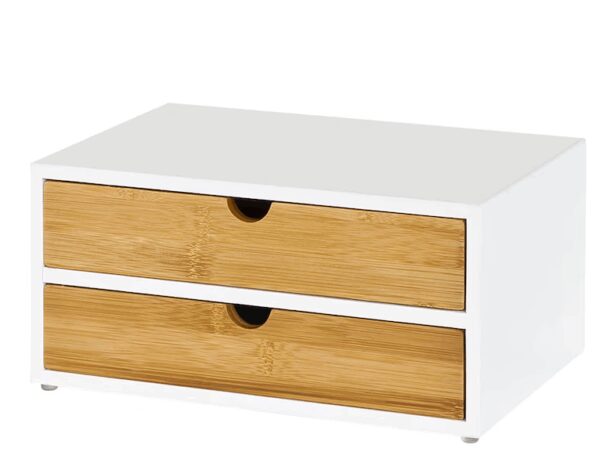 SoBuy 2-Layer Aufbewahrungsschublade für Kaffeekapseln - Organizer für Kaffee- und Teebeutel - 30 x 20 x 14 cm - Weiß Wohnen & Kochen