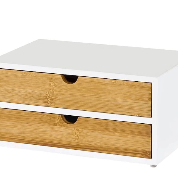 SoBuy 2-Layer Aufbewahrungsschublade für Kaffeekapseln - Organizer für Kaffee- und Teebeutel - 30 x 20 x 14 cm - Weiß Wohnen & Kochen