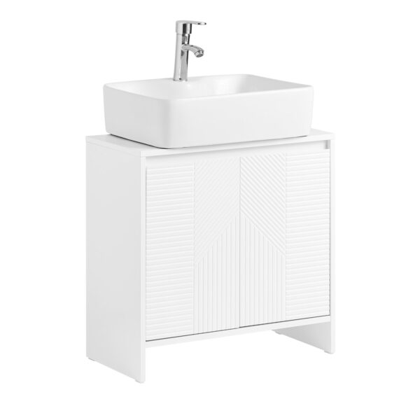 SoBuy BZR157-W Waschbeckenunterschrank Badezimmerschrank Unterschrank Badezimmerschrank - Weiß - 60 x 61 x 30 cm Wohnen & Kochen