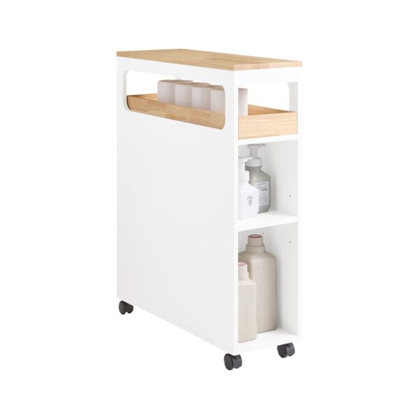 SoBuy BZR54-II-WN Schmales Nischenregal mit 3 Schubladen