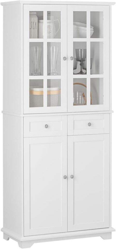 SoBuy Küchenschrank - FSB76-W - MDF - Max. 100kg - 75x40x175cm - Weiß Wohnen & Kochen