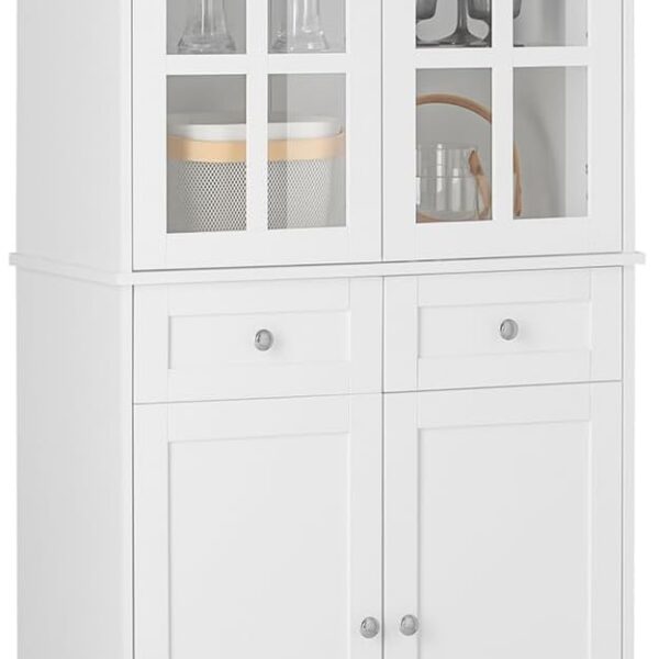 SoBuy Küchenschrank - FSB76-W - MDF - Max. 100kg - 75x40x175cm - Weiß Wohnen & Kochen
