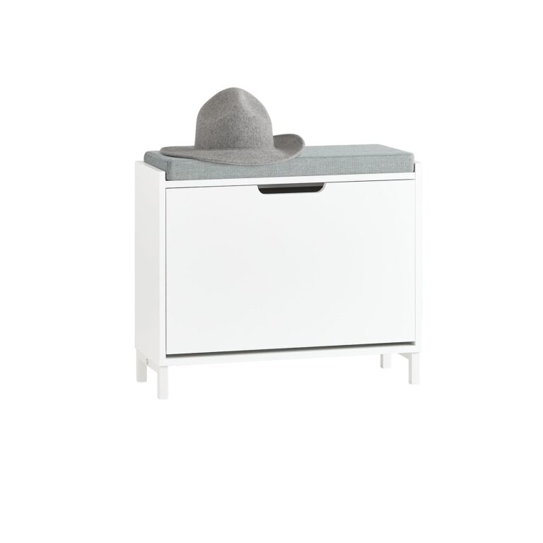 Sobuy Schuhbank mit Ablage und Kissen - Weiß - 60 x 24 x 52 cm - SoBuy FSR151-K-W Wohnen & Kochen