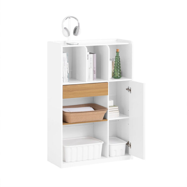 SoBuy STR11-WN kompaktes weißes Bücherregal mit Schublade und Stauraum