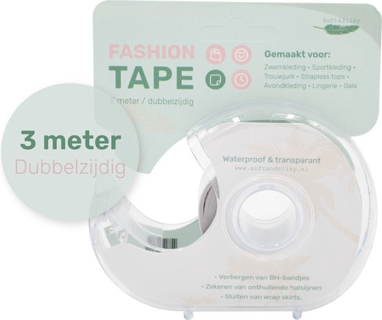 Soft & Silky Fashion Tape - 3 Meter - Doppelseitig - Kleiderband - Klebeband - Brustband - Brustwarzenabdeckung Kleidung