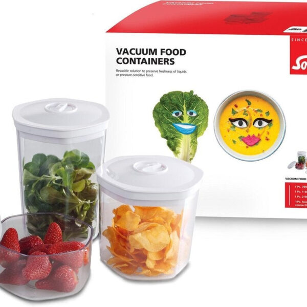 Solis Aufbewahrungsbehälter-Set - Frische-Schalen - 3 Stück - Vakuum-Aufbewahrungsbox Wohnen & Kochen