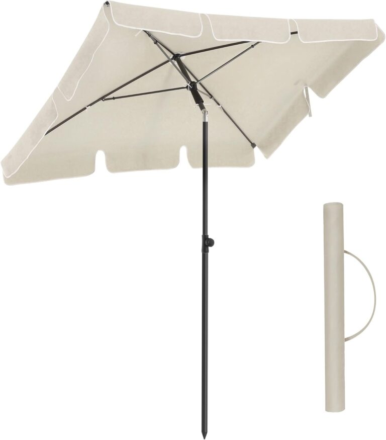 SONGMICS Rechteckiger Balkon-Sonnenschirm 200 x 125 cm