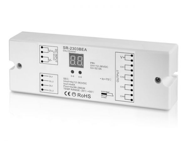 SR-2303BEA DALI LED Controller 4-Kanal 4x8A 12-36V