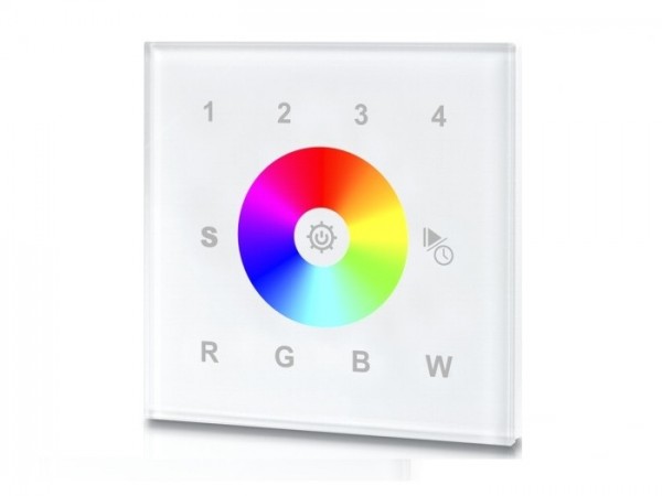 SR-2812W RF LED Touchcontroller (RGBW) 4-Zonen Funk+DMX 868MHz 10 Programme 1...