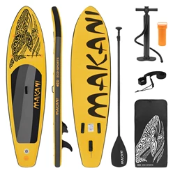 Stand Up Paddle aufblasbares SUP Board Makani 320x80x15 cm in Gelb aus PVC inkl. Pumpe und Tragetasche 1239
