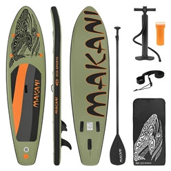 Stand Up Paddle aufblasbares SUP Board Makani 320x80x15 cm in Olive aus PVC inkl. Pumpe und Tragetasche 6288