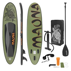 Stand Up Paddle aufblasbares SUP Board Maona 308x76x10 cm in Olive aus PVC inkl. Pumpe und Tragetasche 6288
