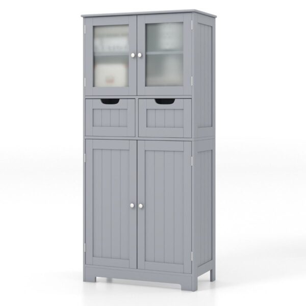 Stehschrank Coastal 4 Türen mit 2 Glastüren