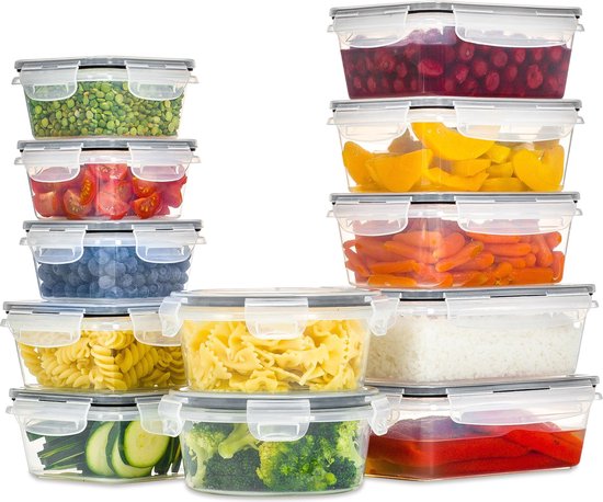 Stosh Freshness Trays - Meal Prep Trays - Gefrierschalen - Lebensmittelbehälter - 12 Stück - Kunststoff - BPA frei Wohnen & Kochen