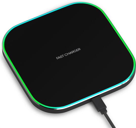 Strex Wireless Charger 15W - Inklusive Kabel - QI-Schnellladegerät - Wireless Charger - Schnellladegerät - LED-Anzeige Elektronik