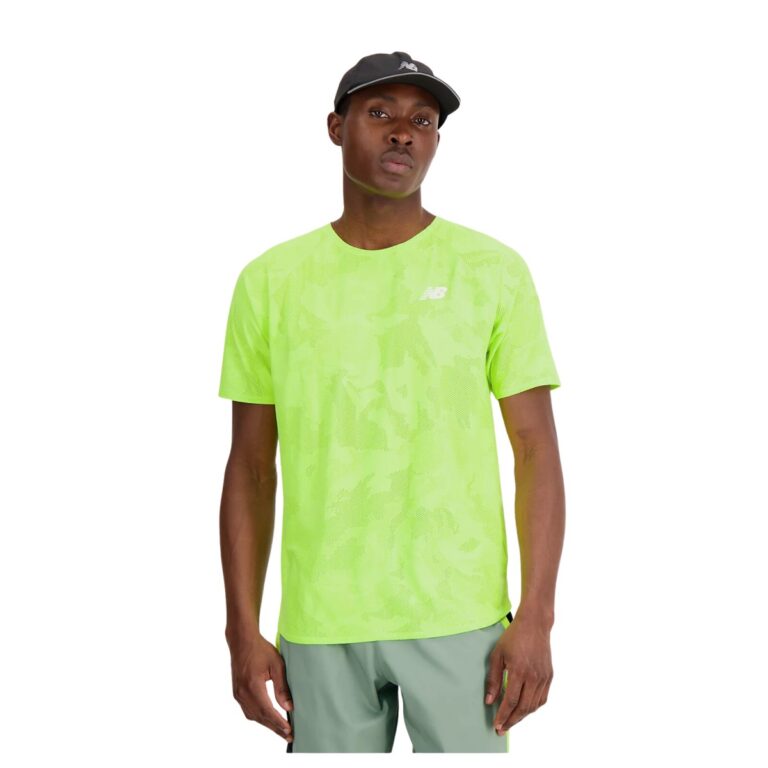 T-shirt New Balance Q Speed Jacquard Gelb