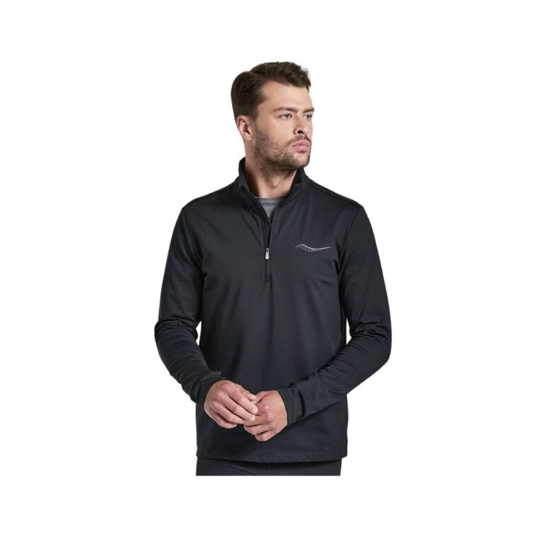 T-Shirt Saucony Solstice Langarm 1/4 Zip Schwarz
