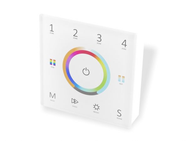 T25 RGBCCT LED Wandcontroller 4 Zonen Touch 10 Programme