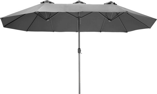 tectake - Doppelter Sonnenschirm Silia - Terrassen-Sonnenschirm - XXL-Sonnenschirm - grau - 404256 Haus & Garten