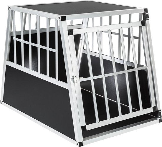 tectake - Einzelner Hunde Käfig - Transportbox - Schwarz/Silber - 90 x 66 x 69