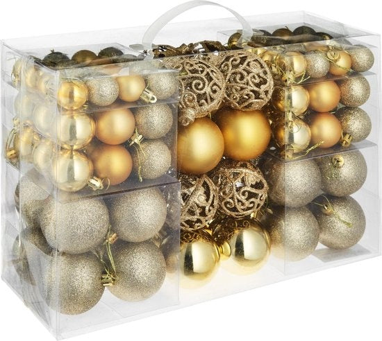 tectake - Satz von 100 Kugeln gold - 403323 Weihnachten