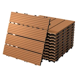 Terrassenfliesen 30x30 cm 11er Set für 1m² Hellbraun aus WPC 7136