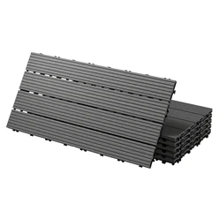 Terrassenfliesen 60x30 cm 6er Set für 1m² Anthrazit aus WPC 7136