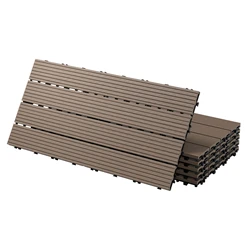 Terrassenfliesen 60x30 cm 6er Set für 1m² Dunkelbraun aus WPC 7136