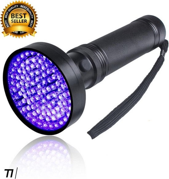 TIKKENS UV-Lampe XXL - UV-Taschenlampe -100 ultraviolette LEDs - Schwarzlicht-Taschenlampe - Detektor Urin
