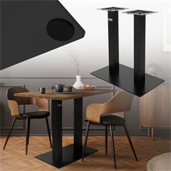 B-Ware Doppel Tischbeine 70x72 cm Schwarz matt aus Stahl ML-Desing 6911
