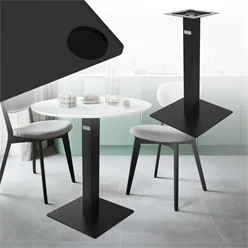 Tischgestell Single Schwarz Höhe 72cm aus pulverbeschichteteter Stahl 43x43 cm Bodenplatte Montagematerial ML-Design 6911