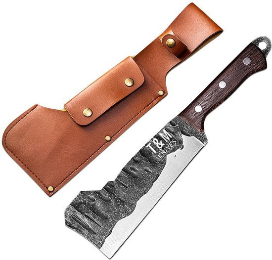 T&M Knives Kochmesser Hammerschlagstahl - Sonderedition - Robustes