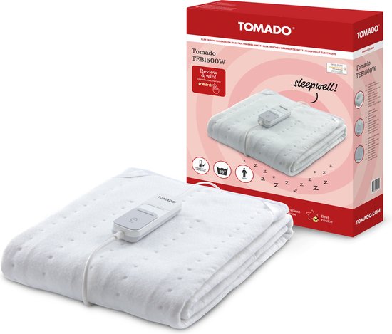 Tomado TEB1500W - Heizdecke - 1 Person - Extra schnelle Heizung - 150 x 80 cm Wohnen & Kochen