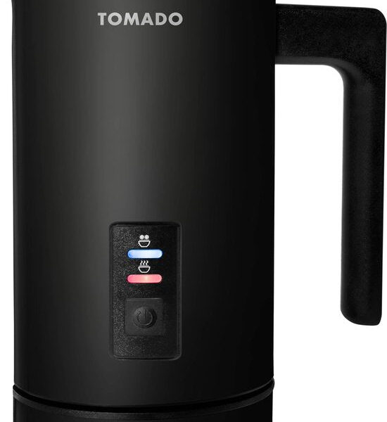 Tomado TMF1201B - Elektrischer Milchaufschäumer - Heißes und kaltes Aufschäumen - Heizung - Cappuccinozubereitung - Mattschwarz Wohnen & Kochen