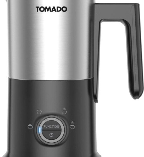 Tomado TMF2401S - Elektrischer Milchaufschäumer - Heißes und kaltes Aufschäumen - Erhitzen - Cappuccinozubereitung - PFAS frei - Edelstahl Wohnen & Kochen