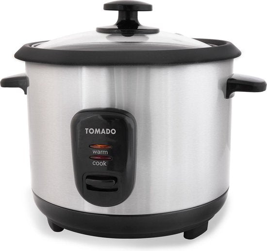 Tomado TRC1001S - Reiskocher - 5 Portionen - 1 Liter Fassungsvermögen - Warmhaltefunktion - Antihaftbeschichtung - PFAS-frei - Design aus Edelstahl Wohnen & Kochen