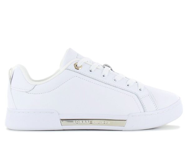 Tommy Hilfiger Chique Court Sneaker - Damen Schuhe Leder Weiß FW0FW07634-YBS