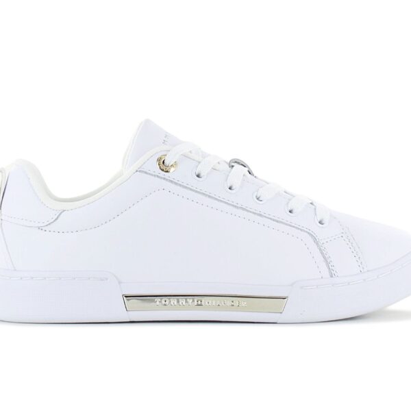 Tommy Hilfiger Chique Court Sneaker - Damen Schuhe Leder Weiß FW0FW07634-YBS